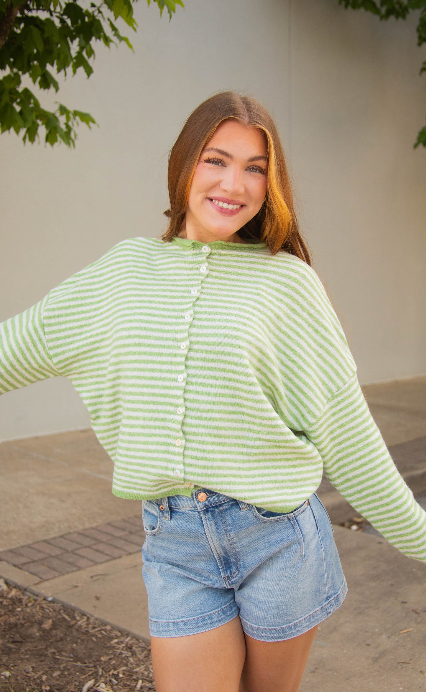 beat of your heart cardigan - matcha
