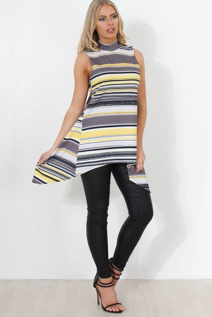 Alli Yellow Split Back Top