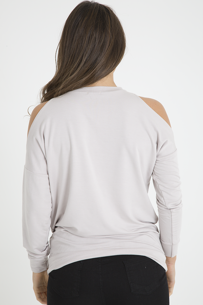 Beige Heavy Metal Cold Shoulder Jumper - Neve