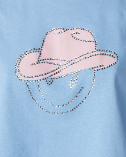 Cowgirl Short Sleeve Fringe Crop Top