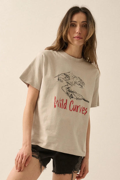 Wild Curves Vintage-Print Hot Rod Graphic Tee