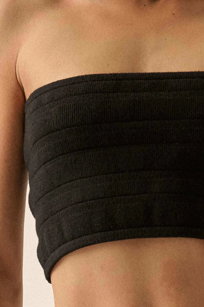Totally Tubular Ribbed Knit Bandeau Tube Top