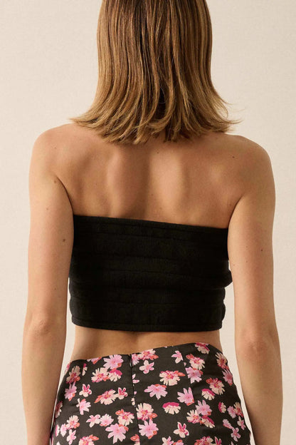 Totally Tubular Ribbed Knit Bandeau Tube Top
