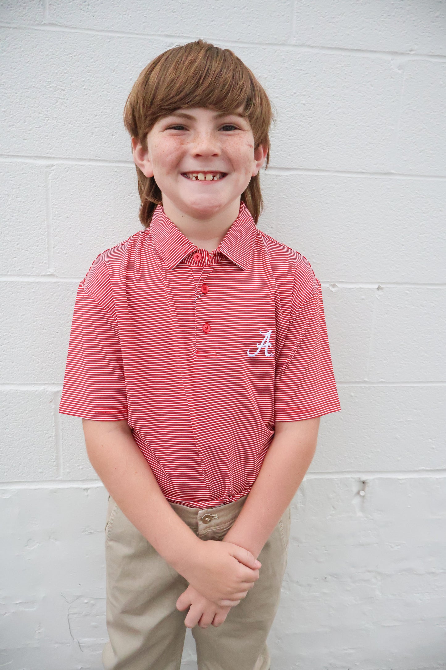 Boys' Taylor & Mick 1018 Bama Script Polo