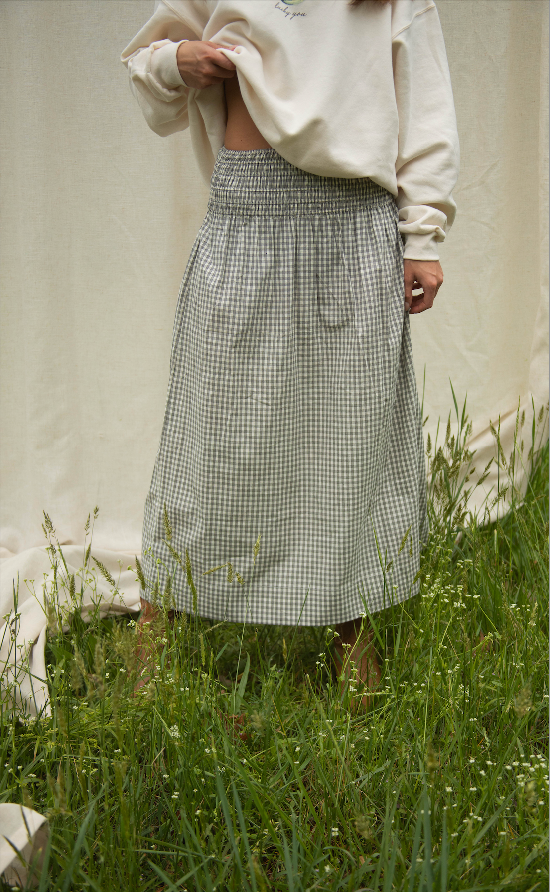 gather together gingham skirt