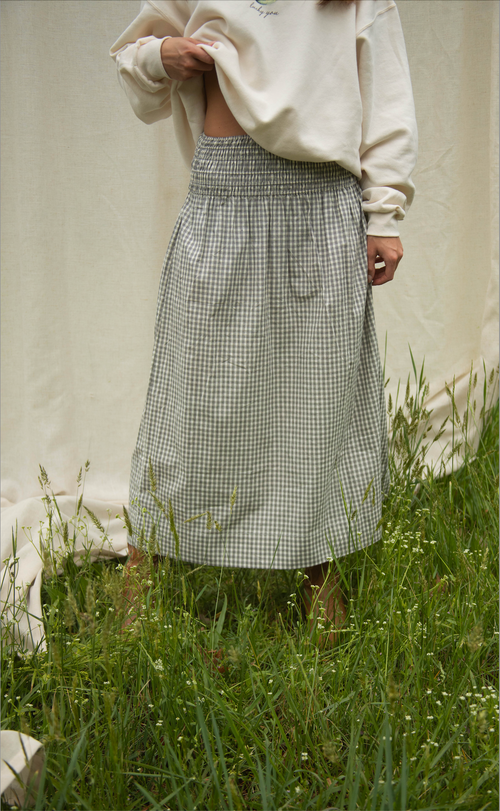 gather together gingham skirt