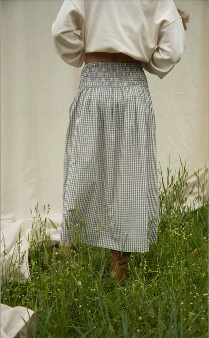 gather together gingham skirt