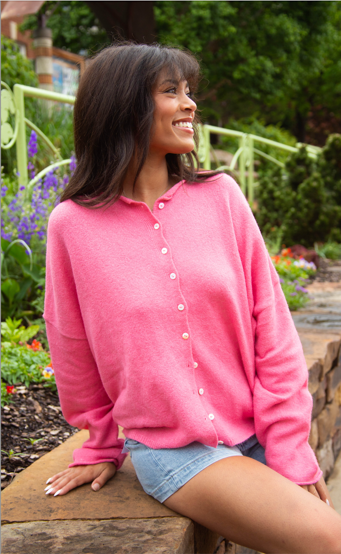 beat of your heart cardigan - rose