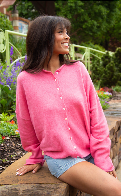 beat of your heart cardigan - rose