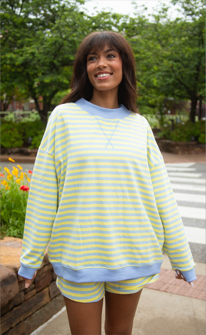 morning light striped terry set