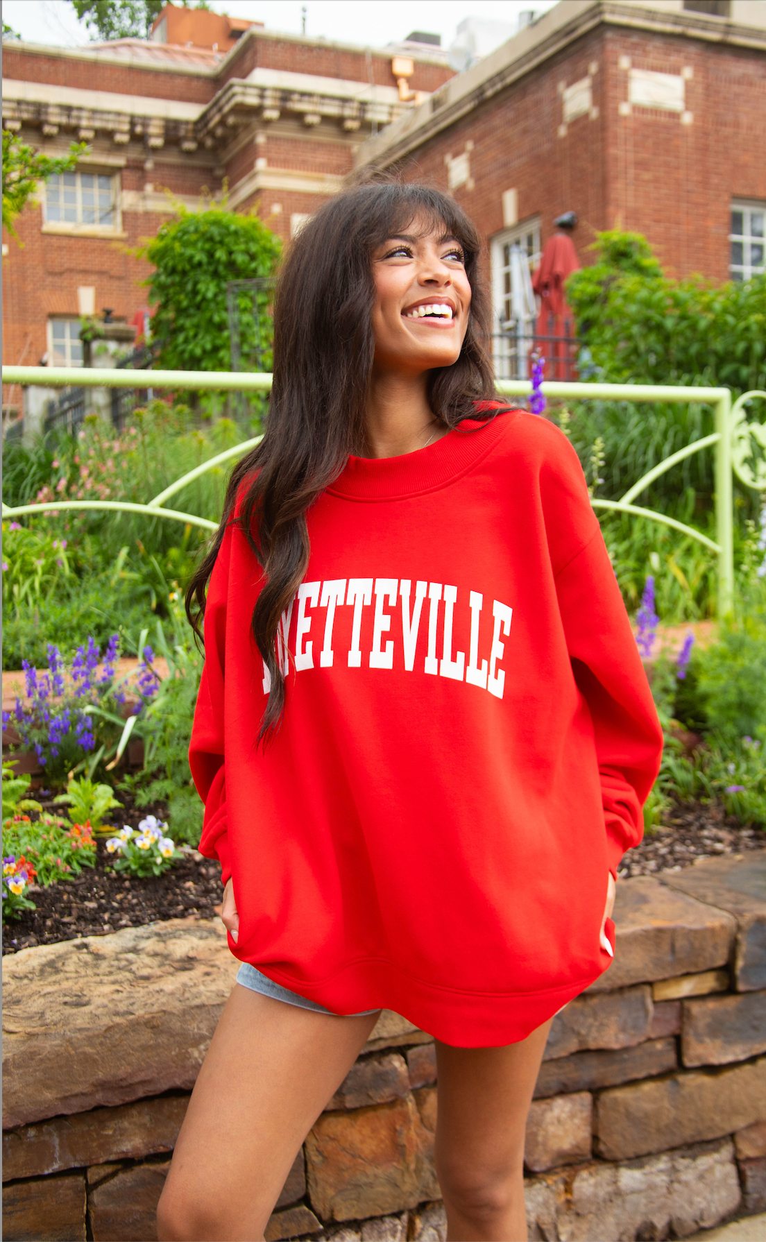 charlie southern: red fayetteville mock neck