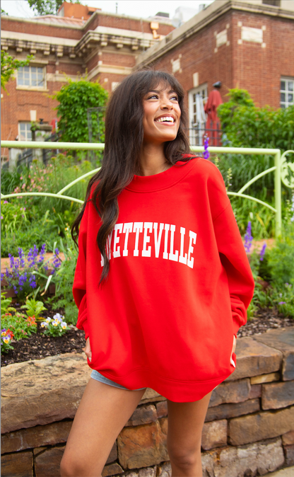 charlie southern: red fayetteville mock neck
