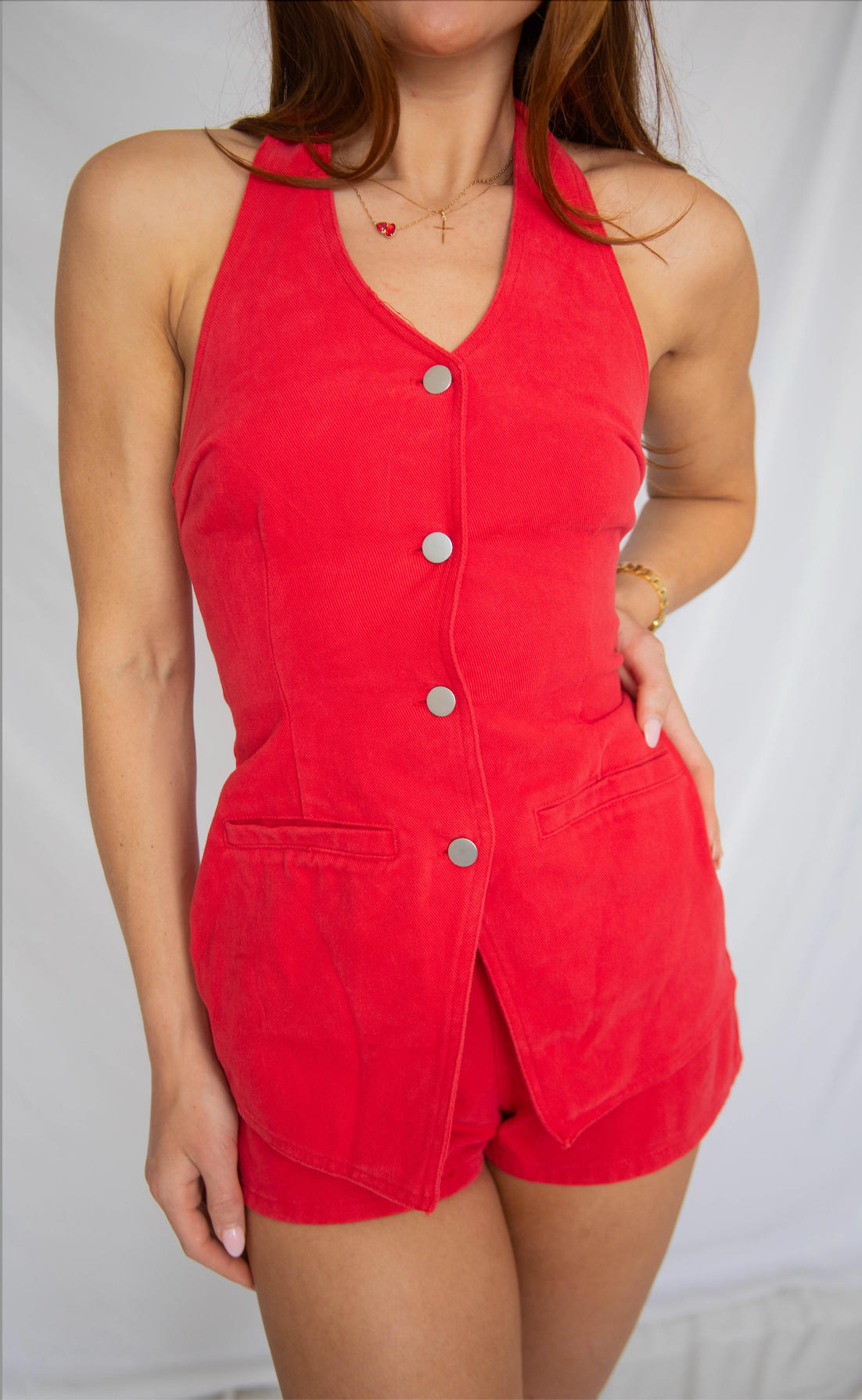 long drive home vest romper