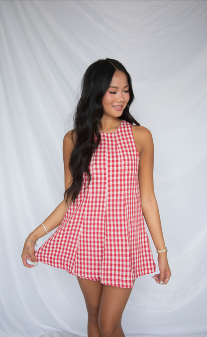 heading down south gingham romper