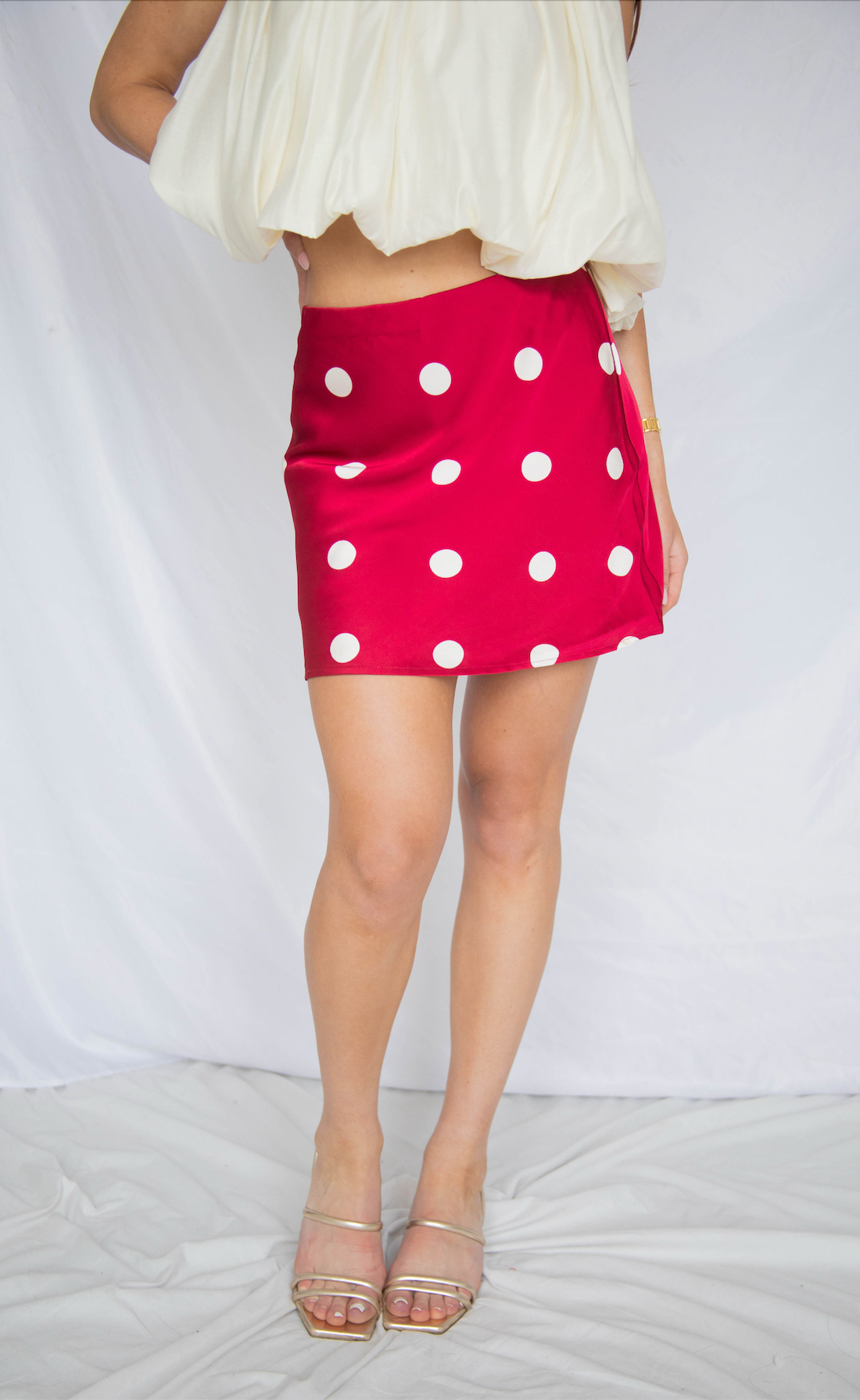 inside edition polka dot mini skirt