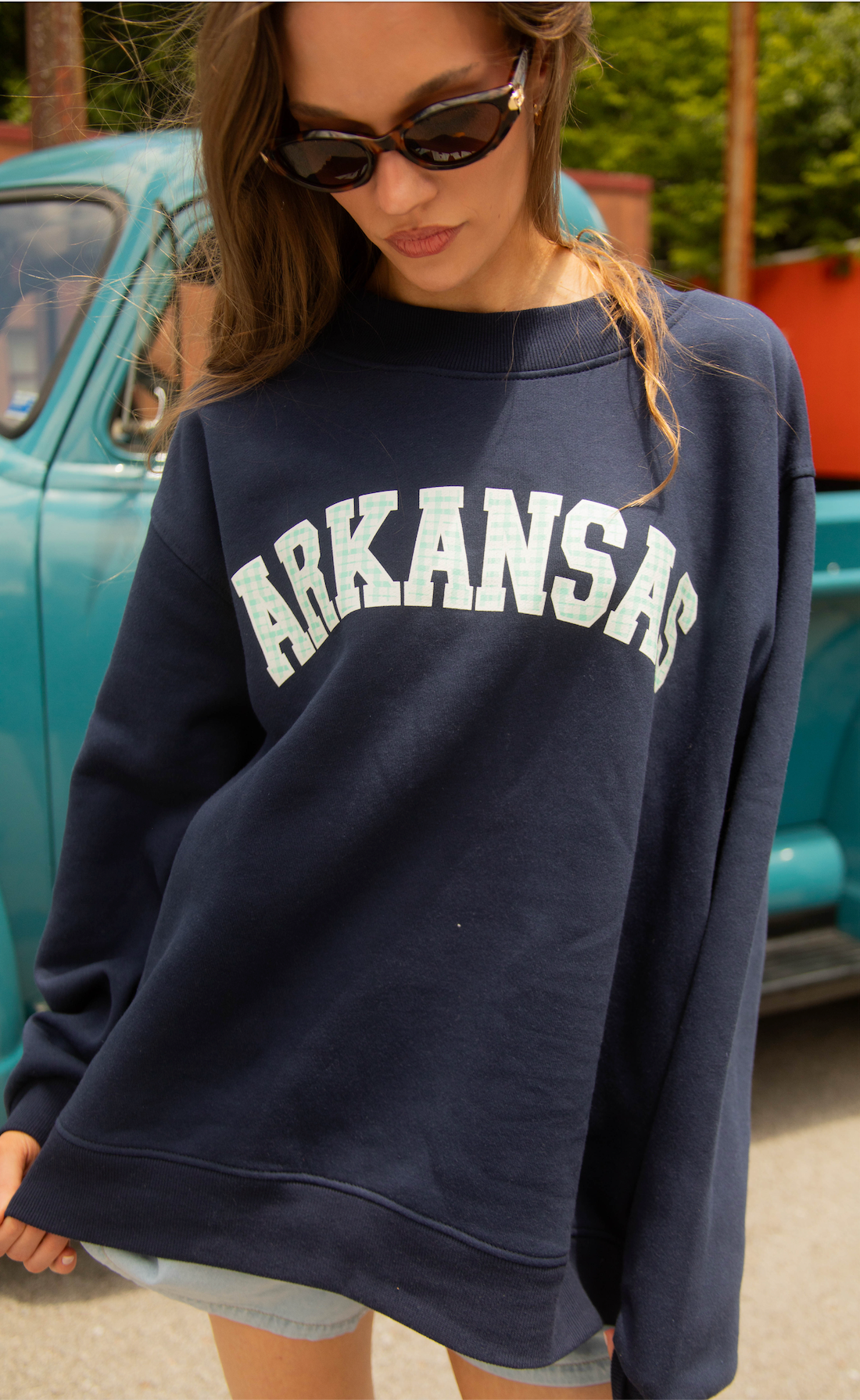 charlie southern: arkansas mock neck - navy