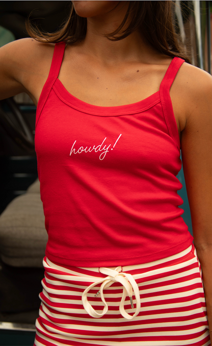 charlie southern: howdy tank - red