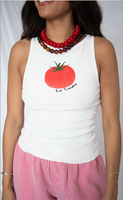 la tomato ribbed tank