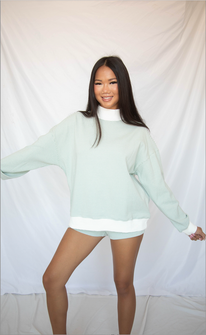 between the lines set - sage stripe