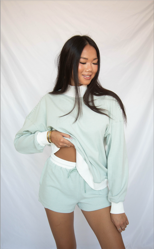 between the lines set - sage stripe