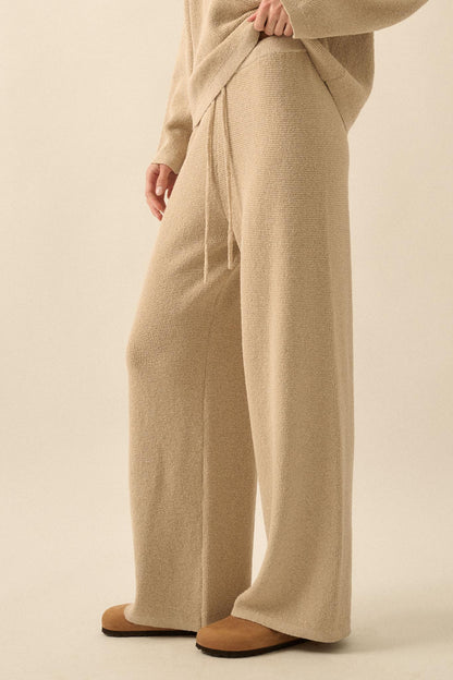 Feeling Great Textured Knit Wide-Leg Sweater Pants