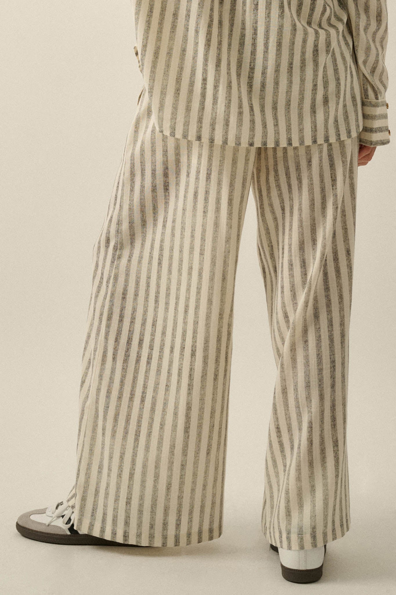 Weekend Mood Striped Wide-Leg Drawstring Pants
