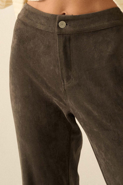Touch of Flair Vegan Suede Flare Pants