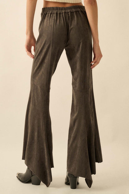 Touch of Flair Vegan Suede Flare Pants