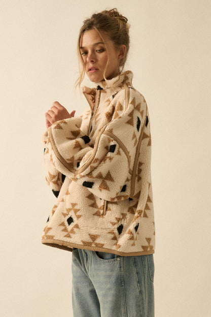 Sierra Sky Geo-Print Fleece Half-Zip Pullover