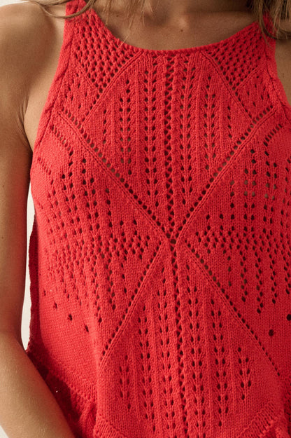 Crochet All Day Crochet-Knit Ruffle Tank Top