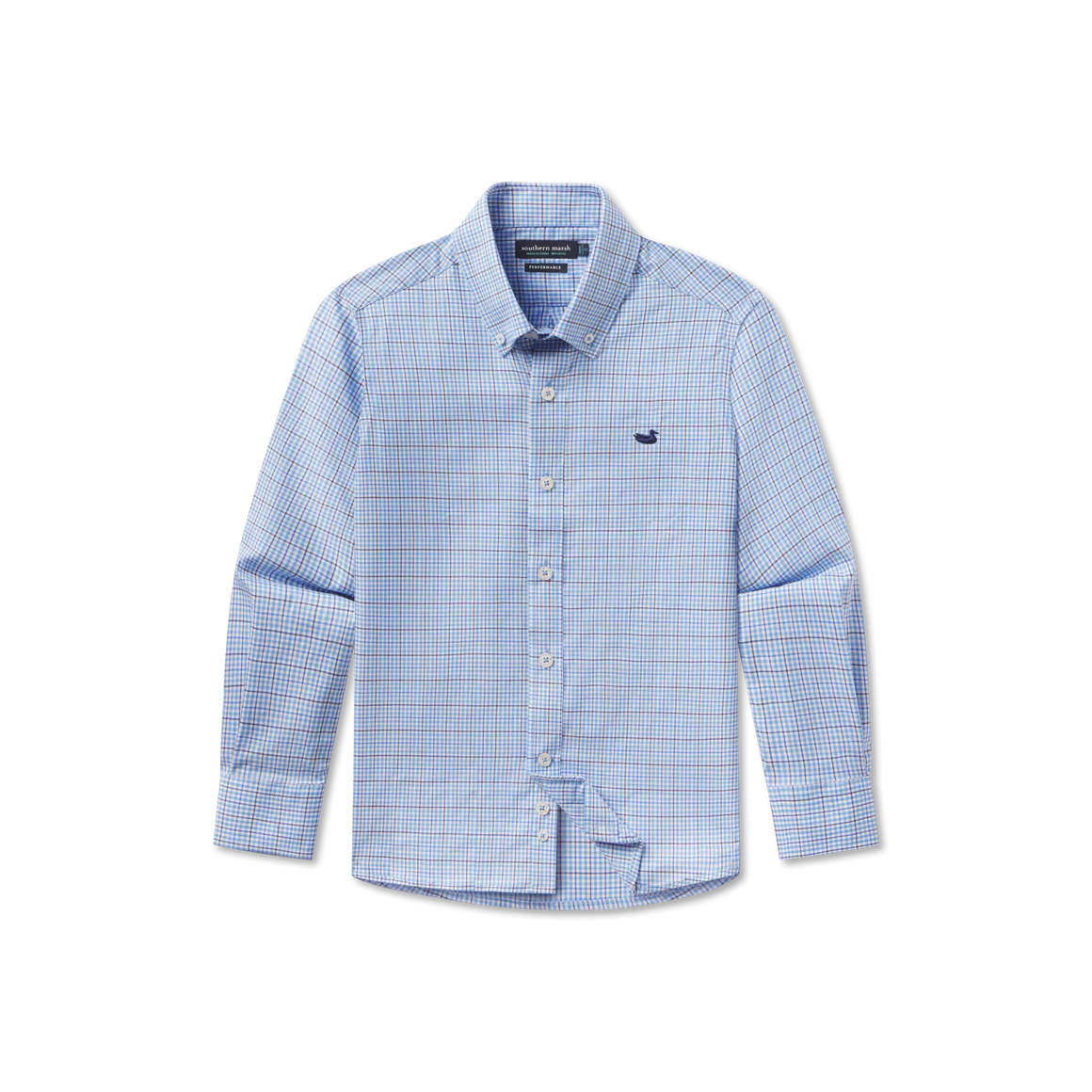 Boys' Southern Marsh Dyer Performance Gingham Dress Shirt