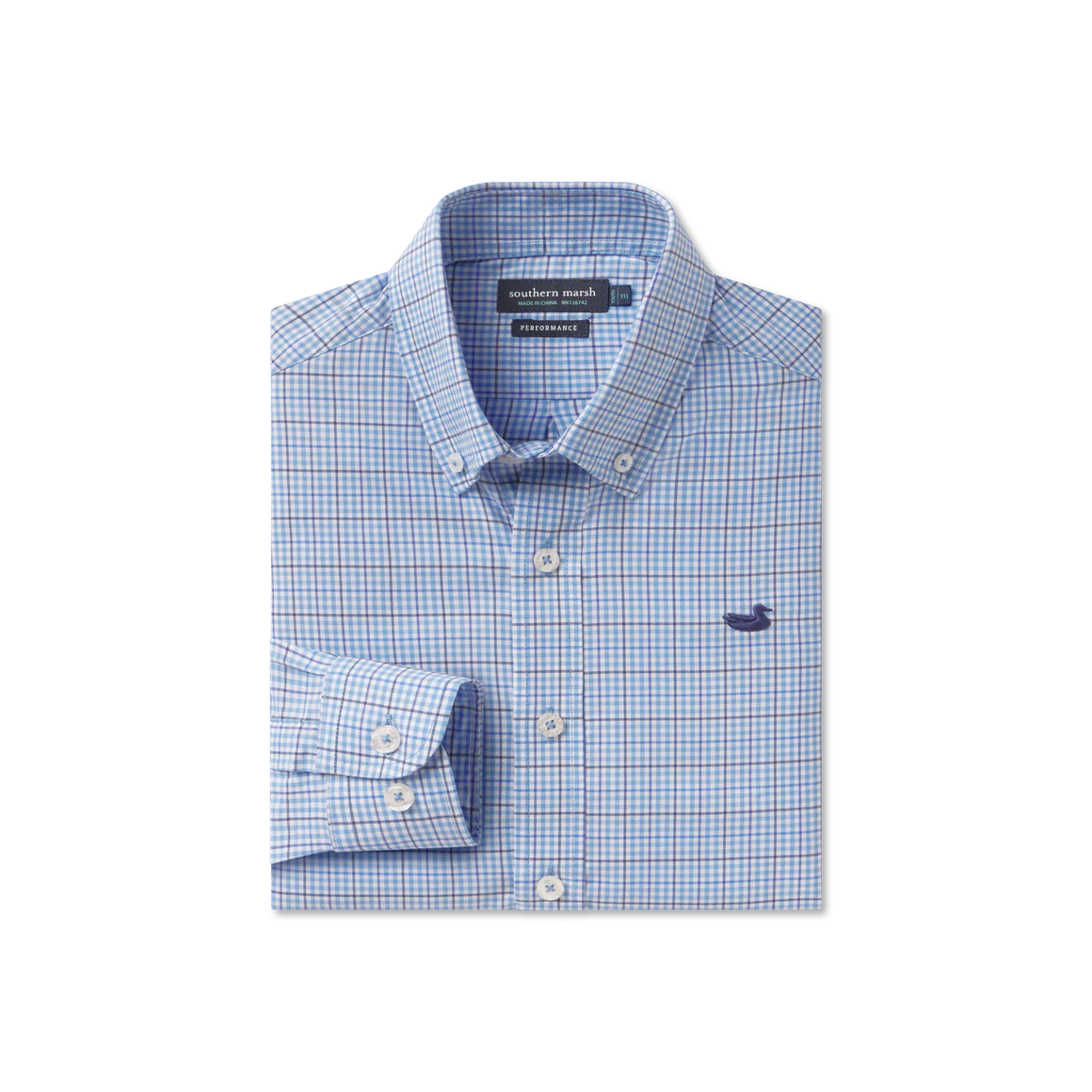 Boys' Southern Marsh Dyer Performance Gingham Dress Shirt