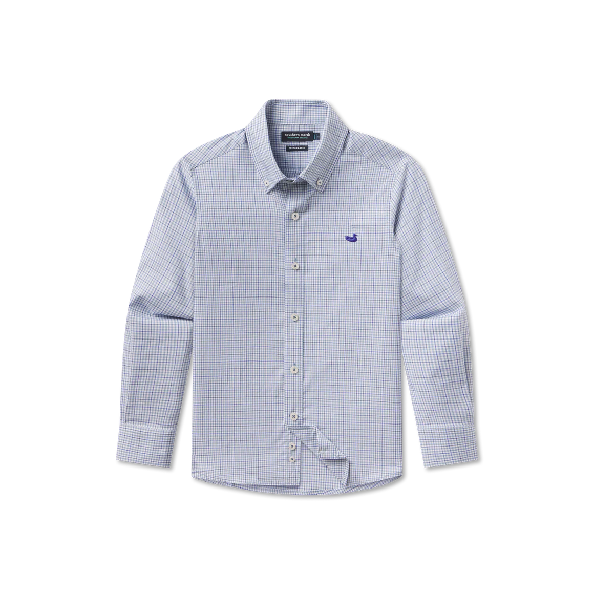 Boys' Southern Marsh Dyer Performance Gingham Dress Shirt