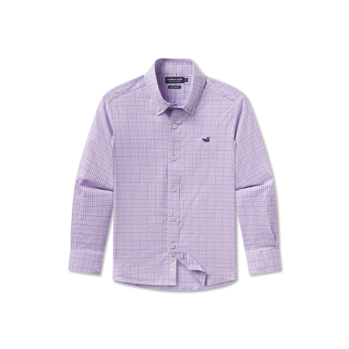 Boys' Southern Marsh Dyer Performance Gingham Dress Shirt