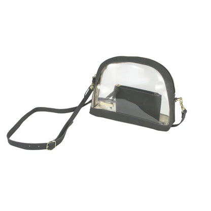 Capri Clear Half Moon Crossbody Bag