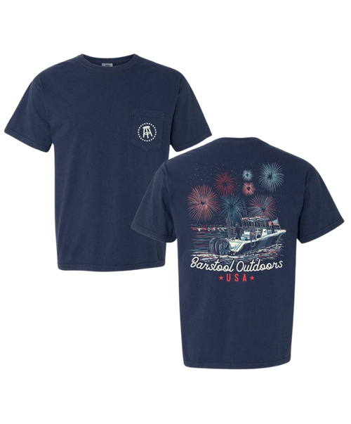 Barstool BSO Fireworks USA Pocket Tee